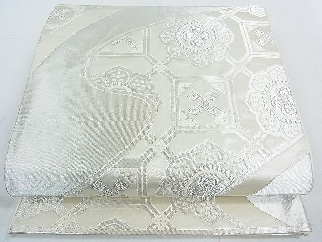 平和屋着物◎六通柄袋帯 蜀江花文 銀糸 逸品 DAAG1023we