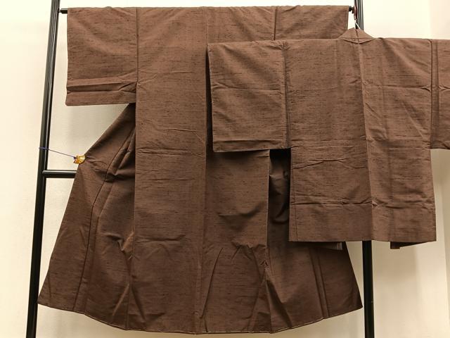 平和屋着物●男性 紬 アンサンブル 霞文 羽裏:虎 正絹 逸品 未使用 BAAP2160pk
