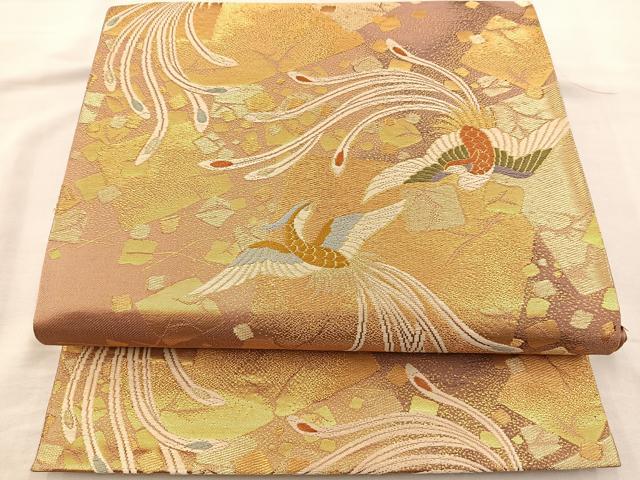 平和屋着物◎六通柄袋帯　近京更紗　金糸　正絹　逸品　BAAR4877ct
