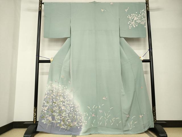 Rakuten - 平和屋着物●本加賀友禅作家　魚津誠　訪問着　花鳥文　暈し染め　さが美扱い　正絹　逸品　AABH9987ck