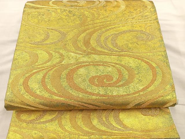 平和屋着物◎六通柄袋帯　光琳水　金糸　引箔　三越扱い　正絹　逸品　BAAR4880ct