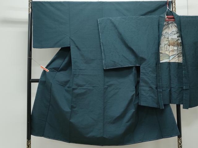 平和屋着物●男性　紬　髭紬羽織セット　霞文　正絹　逸品　CAAY9512th(4)