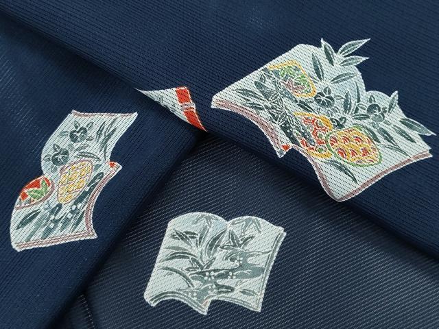 平和屋着物＊夏物　小紋　絽　冊子草花文　洗える着物　CABB2193ze