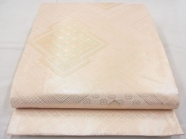 平和屋着物◎佐賀錦 全通柄袋帯 松皮菱 金糸 逸品 BAAI9303sa