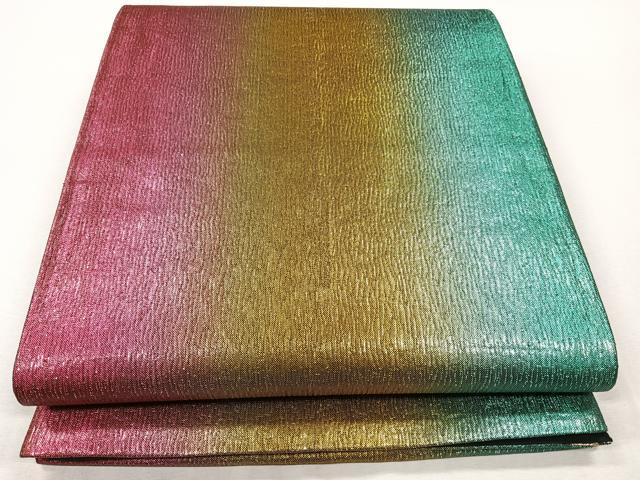 平和屋着物◎全通柄袋帯 霞文 引箔 正絹 逸品 CAAL5741kb