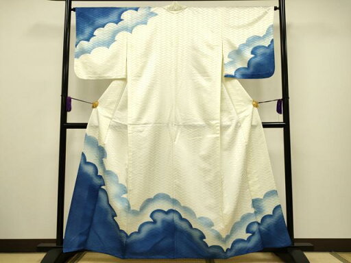 平和屋着物▽訪問着 単衣 雲重ね文 暈し染め 洗える着物 CAAV3698dy 平和屋着物▽訪問着 単衣 雲重ね文 暈し染め 洗える着物 CAAV3698dy