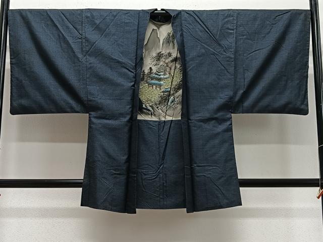 Full-Length Under-Kimono - 平和屋着物∞男性　羽織　本場大島紬　100亀甲　総詰め　正絹　逸品　CABE5119ua