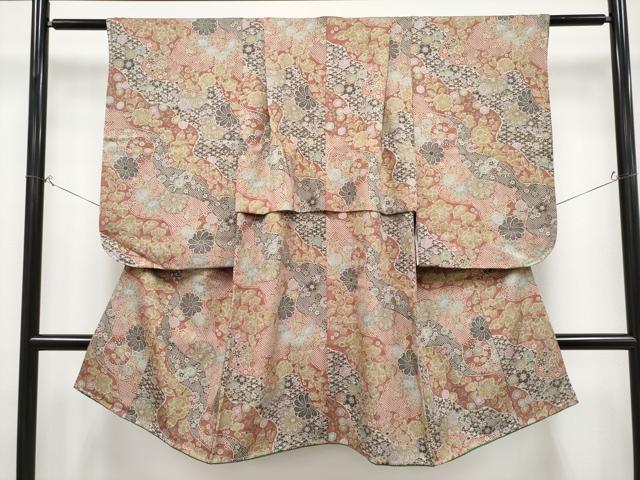 平和屋着物[]極上　七五三　女の子　7歳　祝着　辻が花　紅鳶色地　逸品　未使用　CYAA4465s6