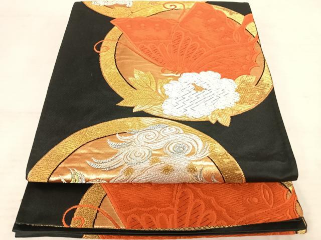 平和屋着物○全通柄 九寸名古屋帯 獅子狩文錦 金糸 正絹 逸品 CAAZ6488dy