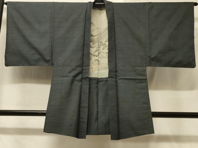 平和屋着物＃男性　本場大島紬　羽織　100亀甲　総詰め　反端付き　正絹　逸品　CABD1402in
