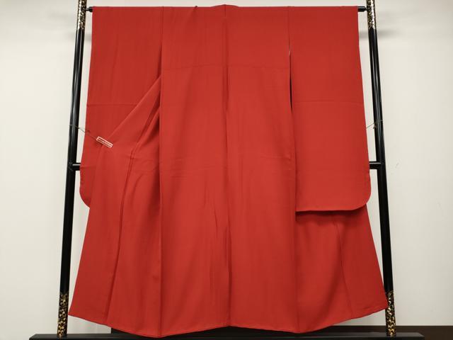 平和屋着物●豪華振袖 色無地 猩々緋色 正絹 逸品 CABD7471ut