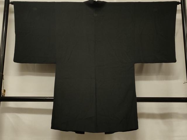 平和屋着物＃男性　長羽織　黒紋付き　正絹　逸品　CABE5301in