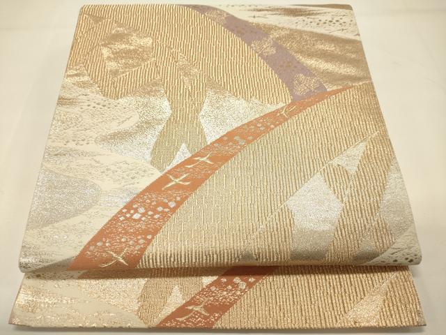 平和屋着物◎六通柄袋帯　籬花鳥文　金銀糸　正絹　逸品　DAAJ7744fc