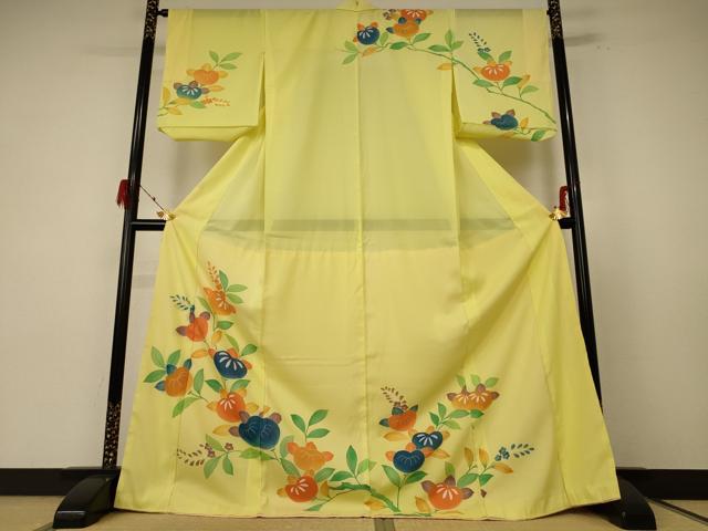 Full-Length Under-Kimono - 平和屋着物＊夏物　訪問着　絽　草花文　ロング丈　洗える着物　AABF1574jd