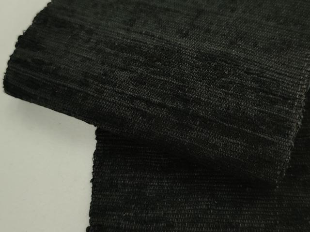 平和屋着物●男性　角帯　一重帯　紬地　霞文　黒地　正絹　逸品　AABK6963pf