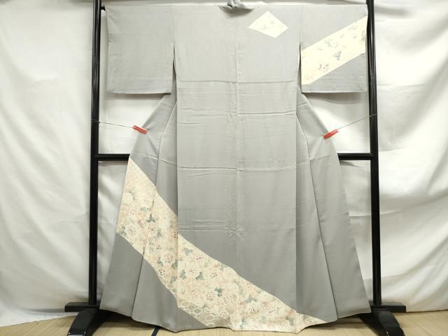 Kimono - 平和屋着物■訪問着　刺繍　唐草花文　正絹　逸品　DABF4874qa