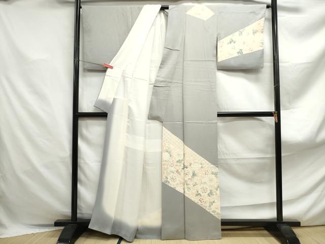 平和屋着物■訪問着 刺繍 唐草花文 正絹 逸品 DABF4874qa