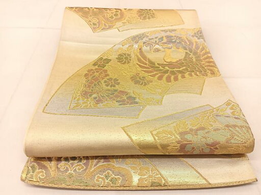 平和屋着物◎六通柄袋帯 地紙動物花文 金銀糸 正絹 逸品 BAAU2403yc 平和屋着物◎六通柄袋帯 地紙動物花文 金銀糸 正絹 逸品 BAAU2403yc