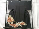平和屋着物■豪華黒留袖 駒刺繍 エ霞風景文 金彩 正絹 逸品 CAAU6778xe