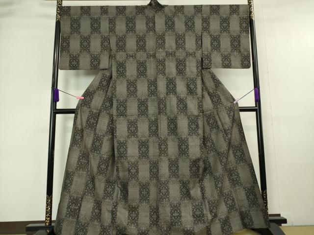 Uramono - 平和屋本店■極上　本場大島紬　単衣　9マルキ　七宝市松文　逸品　DZAA6378kh5