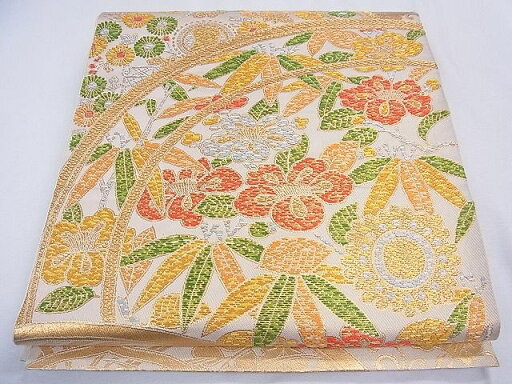 平和屋着物■六通柄 本袋帯 草花文 金糸 逸品 CAAF8145th 平和屋着物■六通柄 本袋帯 草花文 金糸 逸品 CAAF8145th