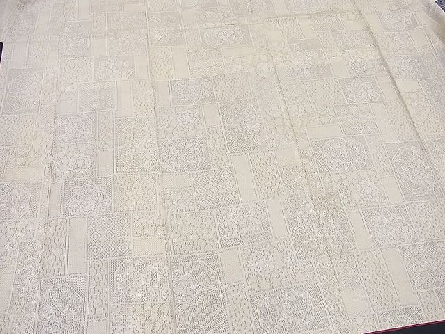 平和屋着物■上質な紬 色紙花文 逸品 BAAI8237my