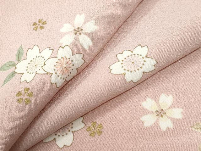 Kimono - 平和屋着物●上質な小紋　舞桜文　金彩　正絹　逸品　CABE2185yc