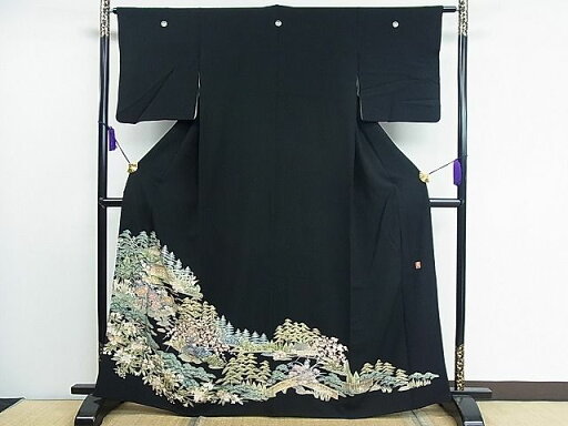平和屋着物■豪華黒留袖 作家物 樹林風景文 逸品 CAAC8276nb 平和屋着物■豪華黒留袖 作家物 樹林風景文 逸品 CAAC8276nb
