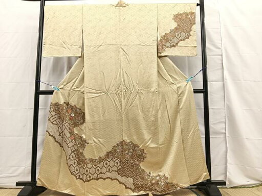 平和屋着物■訪問着 絞り 刺繍 雲隠れ吉祥花文 金彩 正絹 逸品 BAAQ3181sa 平和屋着物■訪問着 絞り 刺繍 雲隠れ吉祥花文 金彩 正絹 逸品 BAAQ3181sa