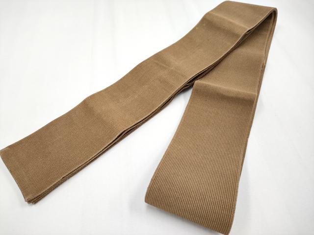 平和屋着物●男性　本場筑前博多織　角帯　枇杷茶色地　証紙付き　正絹　逸品　CABG3218tx