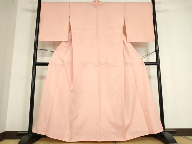 平和屋の平和屋着物▽上質な紬 単衣 珊瑚色 正絹 逸品 DAAT9735az｜アングル2