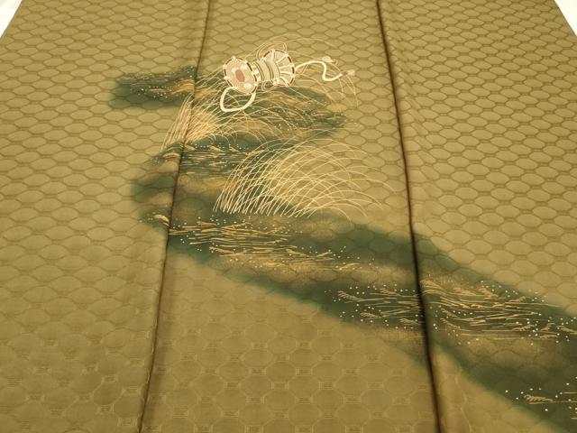 平和屋着物▼付下げ　反物　着尺　刺繍　花鼓文　暈し染め　金彩　逸品　未使用　DAAY7333zy