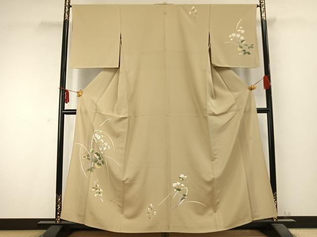 Rakuten - 平和屋着物▽訪問着　単衣　友禅　作家物　草花文　正絹　逸品　未使用　AABC0380fy