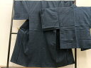 平和屋着物●男性 紬 アンサンブル 青褐色 正絹 逸品 BAAQ3031pk