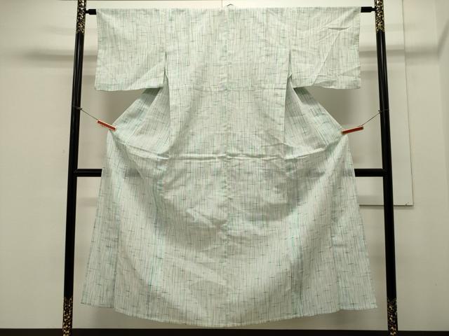 平和屋着物＊夏物　小紋　紗　吉祥霞文　CAAV3919dy