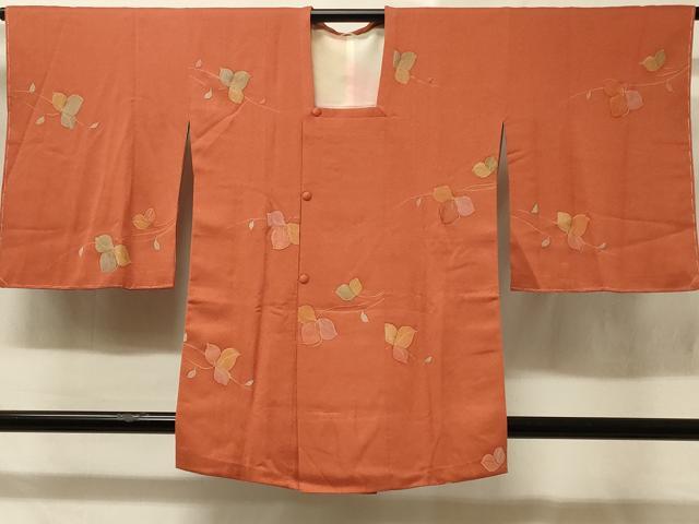 平和屋着物＃道行コート　地紋起こし　枝葉文　金彩　正絹　逸品　未使用　CABD1428in