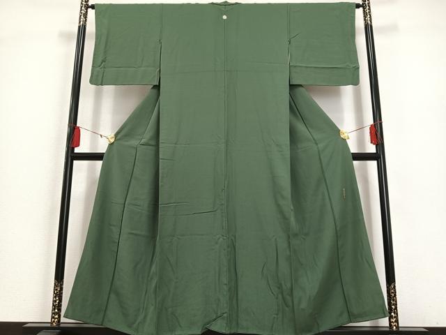 平和屋着物■上質な色無地 作家物 柳煤竹色 正絹 逸品 AAAQ9471oa