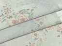 平和屋着物*夏物 小紋 絽 草花文 暈し染め 洗える着物 AAAV5290mf