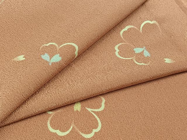 Kimono - 平和屋着物▽小紋　単衣　舞桜文　洗える着物　AABB6237jh