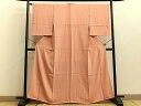 平和屋着物■上質な色無地 甚三紅色 正絹 逸品 BAAR7057ui