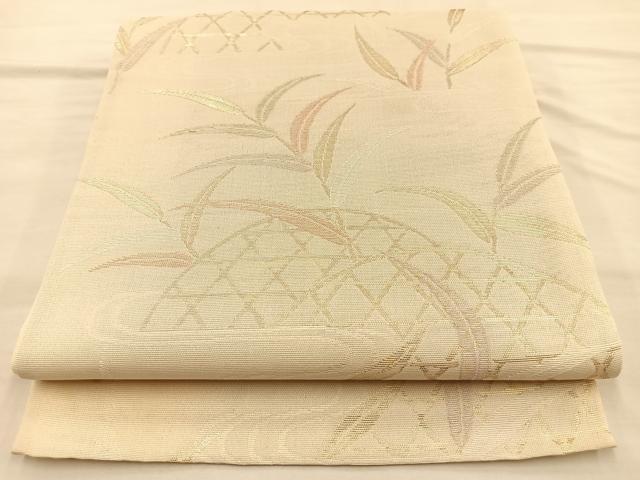 平和屋着物＊夏物　六通柄袋帯　籬草花文　金糸　正絹　逸品　BAAT8517du