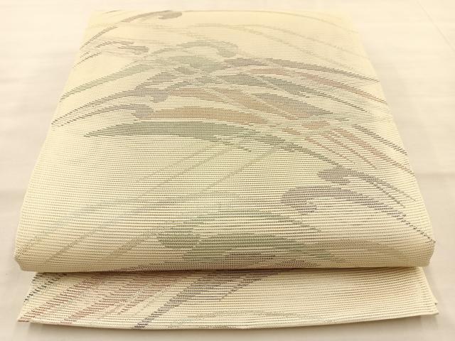 平和屋着物＊夏物　六通柄袋帯　立波文　金銀糸　正絹　逸品　BAAT8547du