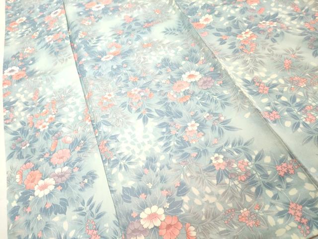 平和屋着物■上質な小紋 草花文 正絹 逸品 DABF9577cd