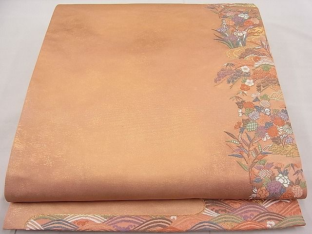 平和屋着物■六通太鼓柄袋帯 唐織 慶長好み庭園文様 金糸 逸品 n-pk2378