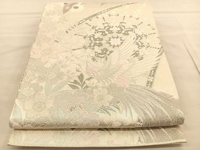 平和屋着物◎六通柄袋帯　唐織　鳳凰花華文　プラチナ二重箔　正絹　逸品　BAAU5533hv