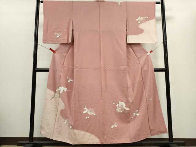 Rakuten - 平和屋着物■訪問着　手描き　絞り　枝花文　金彩　正絹　逸品　CABC7827ou