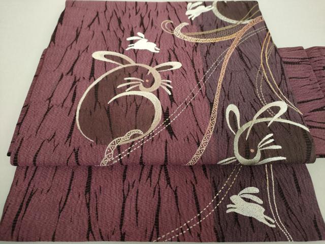 平和屋着物●中国三大刺繍　スワトウ相良刺繍　汕頭相良刺繍　総刺繍　つけ帯　絞り　跳兎　金銀糸　正絹　逸品　未使用　DAAV6103ps