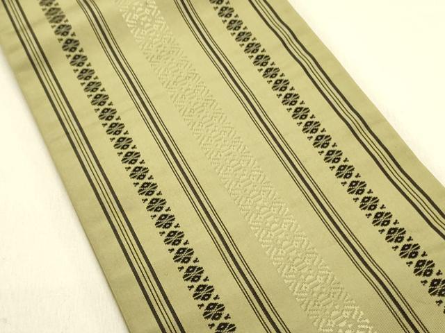 平和屋着物◎本場筑前博多織　半幅帯　献上　正絹　逸品　DABA6490op