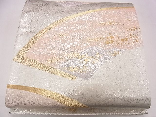 平和屋着物◎六通柄袋帯　地紙重ね箔散らし文　金銀糸　逸品　CAAD1272eg