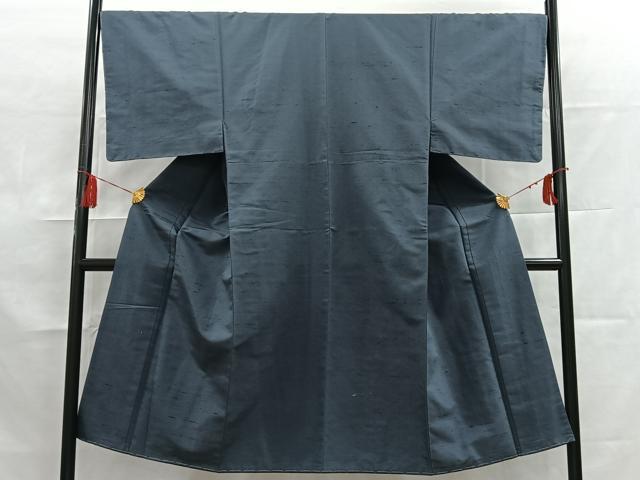 平和屋着物■男性 紬 鉄納戸色 正絹 逸品 AAAO7011ip